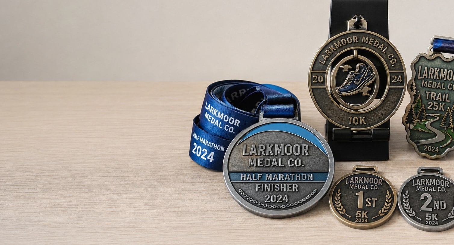 Custom printed race medals with logo